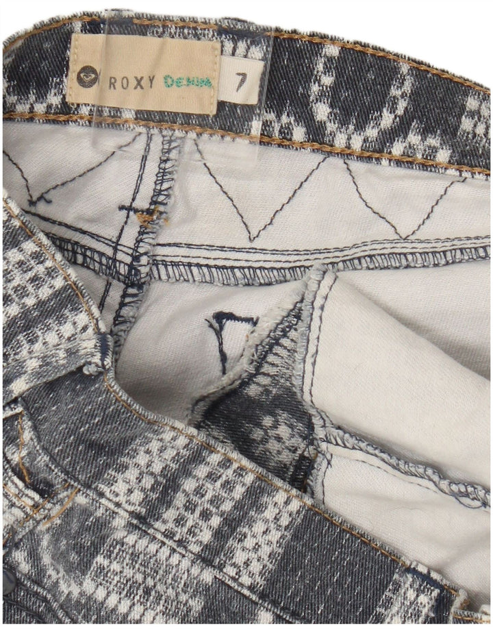 Damskie spodenki jeansowe Roxy US 7 Medium W30 Niebieskie geometryczne