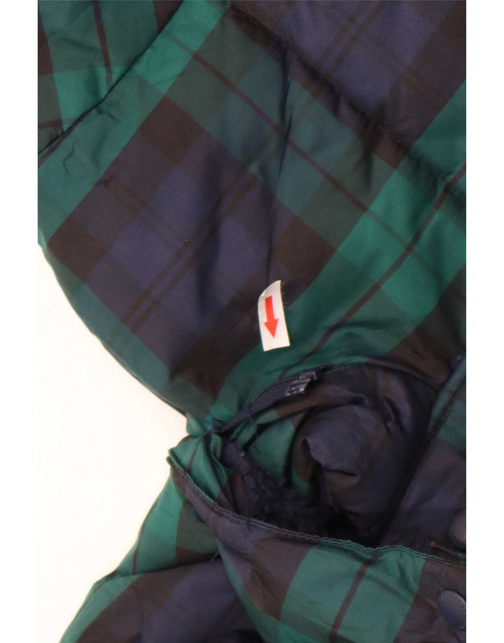 Wyściełana kurtka chłopięca Gap z kapturem, 13-14 lat, 2XL, granatowa, poliester w kratkę