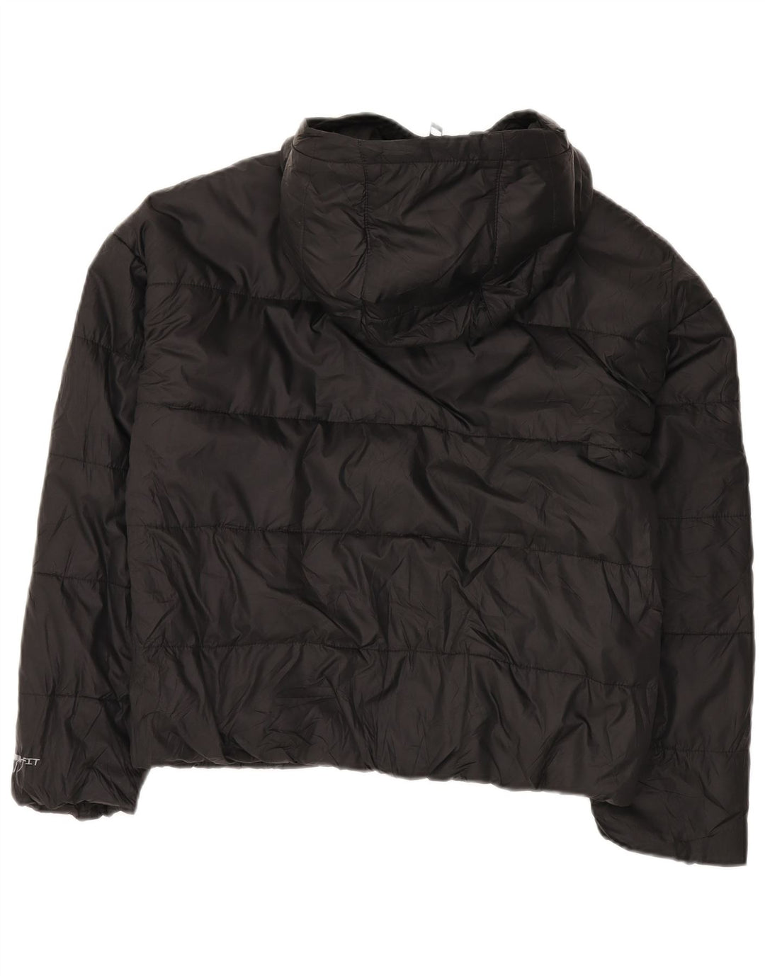 Damska kurtka z kapturem, oversize, wyściełana Nike Therma-Fit UK 10, mała czarna