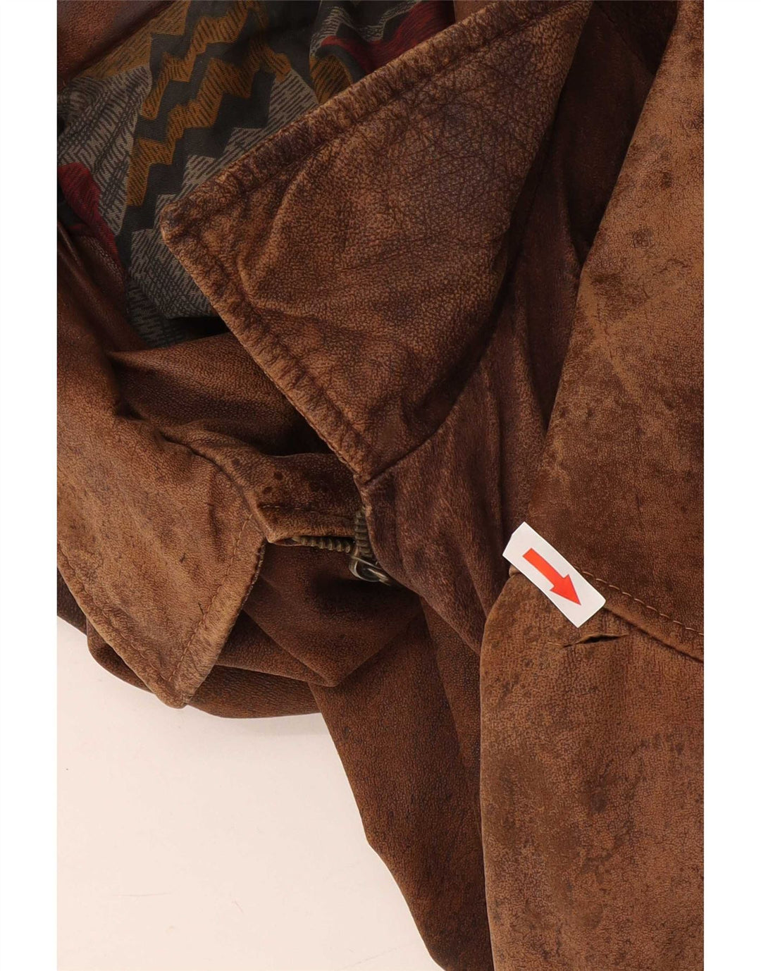 Vintage męska kurtka skórzana UK 44 2XL brązowa skóra
