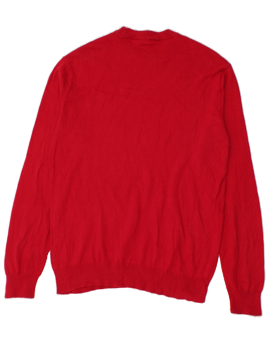 ARMANI EXCHANGE Męski sweter z graficznym wycięciem pod szyją, duży, czerwony, bawełniany