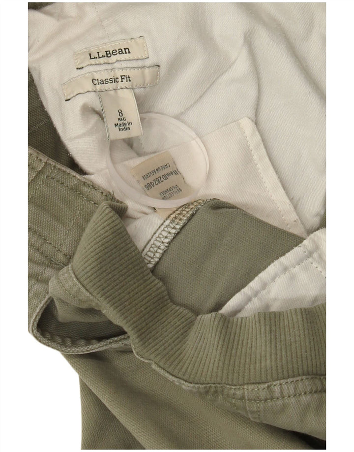 L.L.BEAN Womens Classic Fit Cargo Trousers US 8 Medium W30 L28 Green