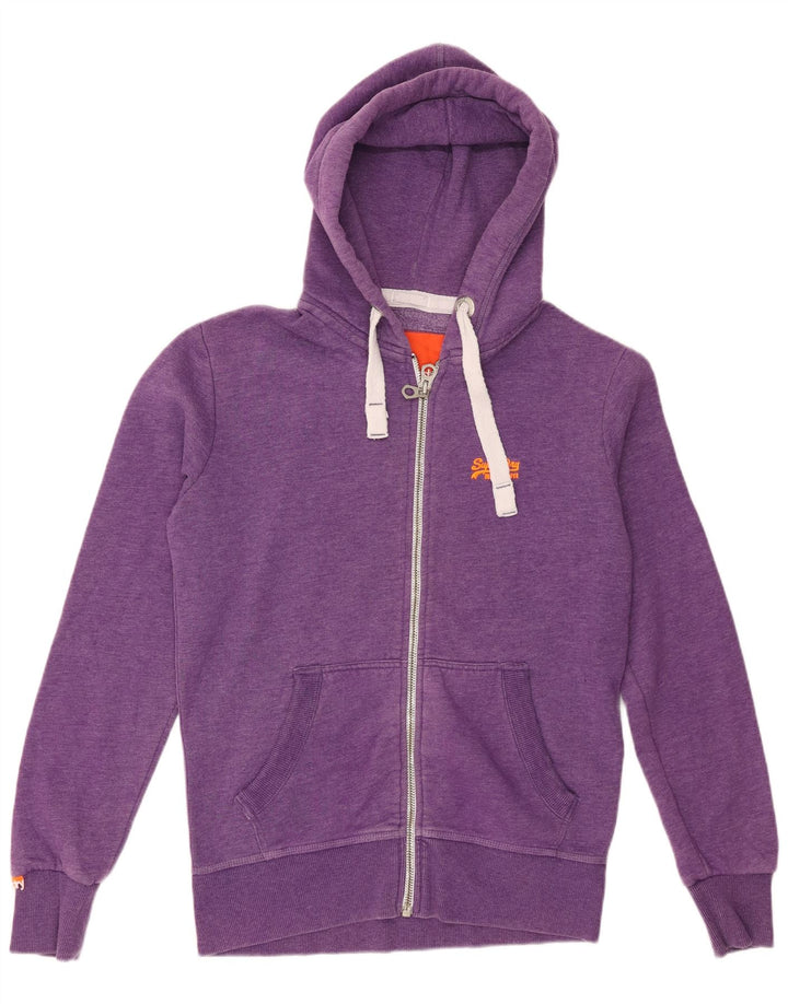 Męski sweter z kapturem i zamkiem Superdry, średni fiolet, bawełna