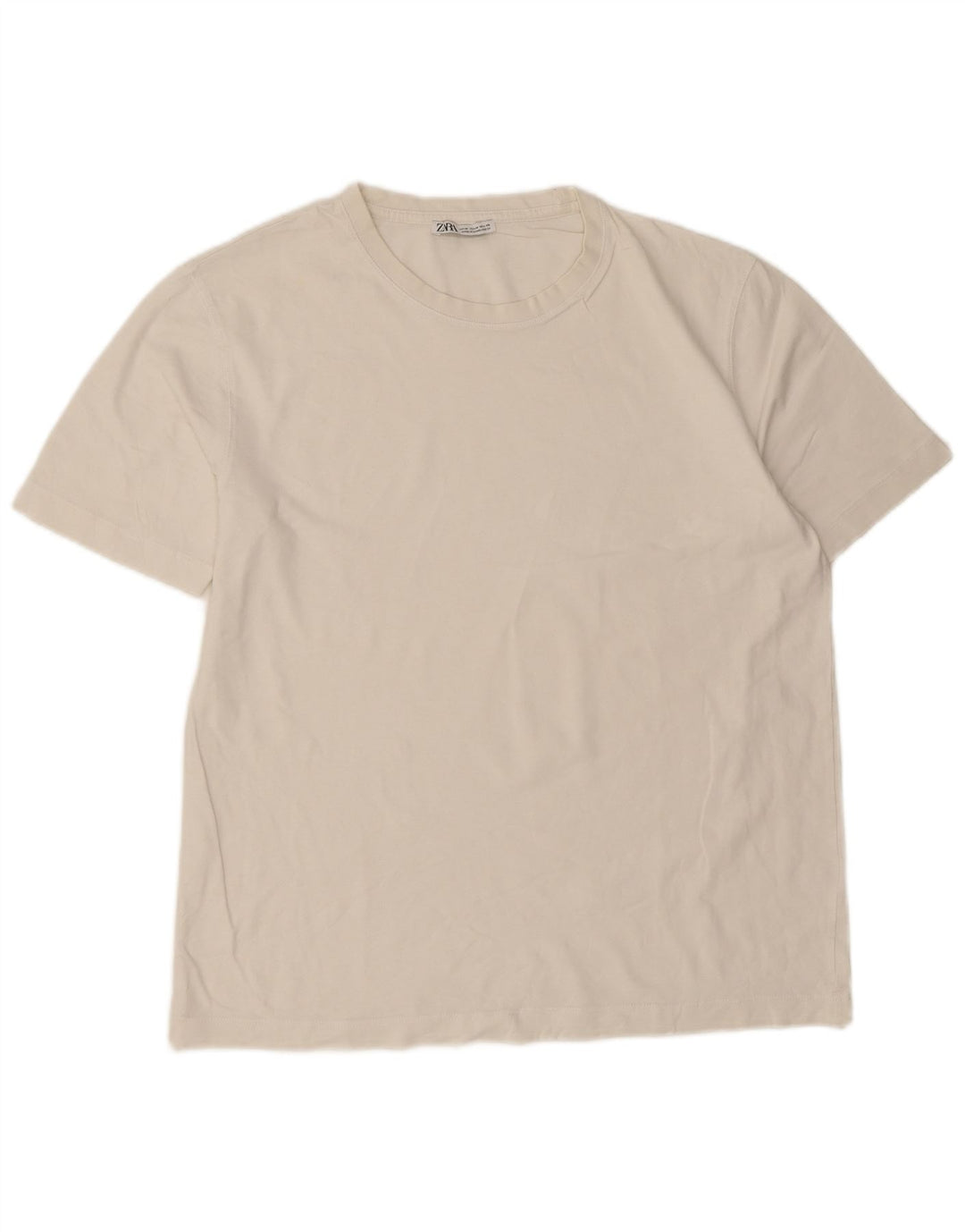 T-shirt męski Zara Top, średni, biały, bawełniany