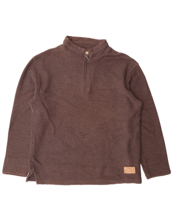 Męska bluza z zamkiem błyskawicznym WEIRD FISH, duża, brązowa, bawełniana