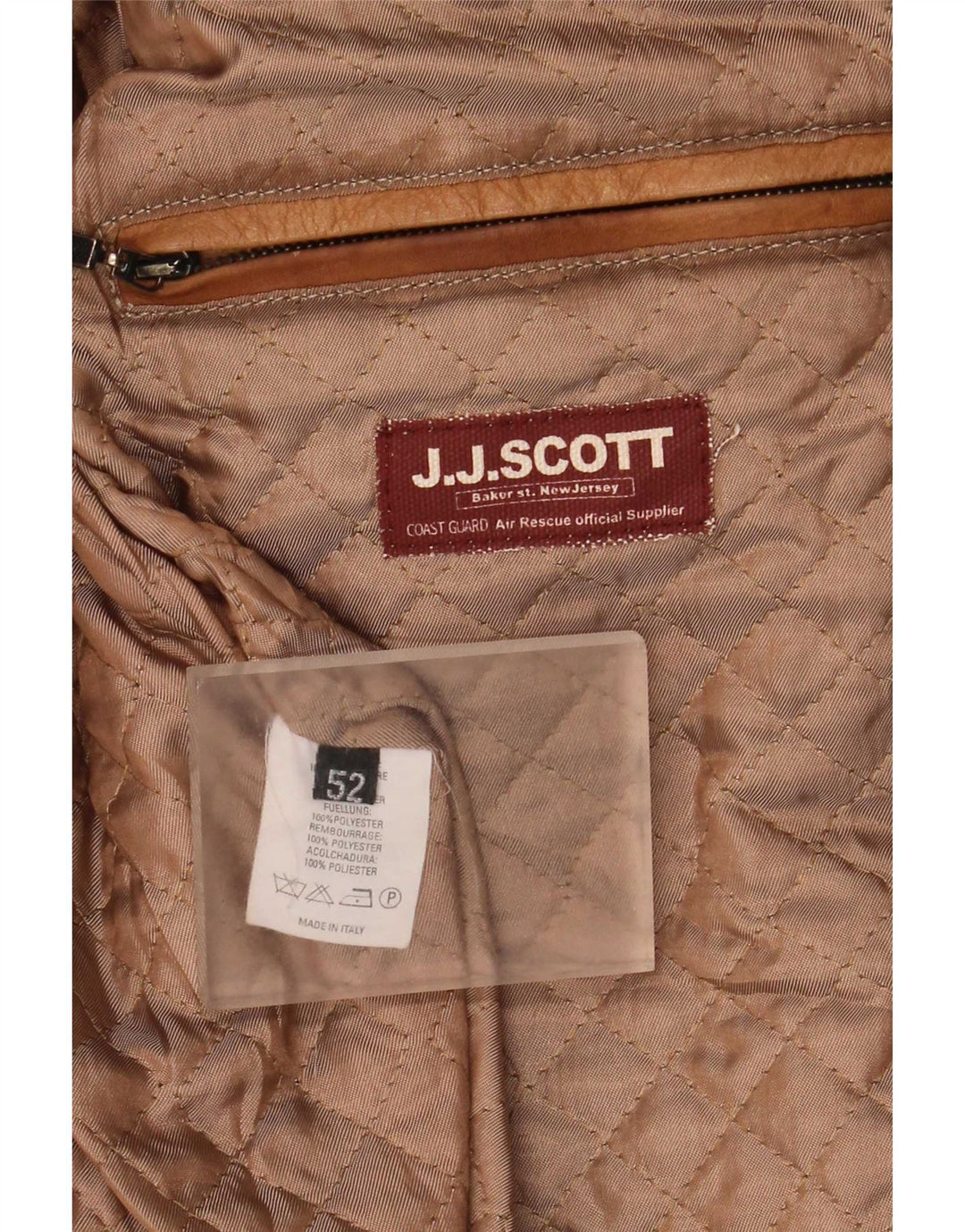 J.J.Scott Męska kurtka skórzana IT 52 XL beżowa