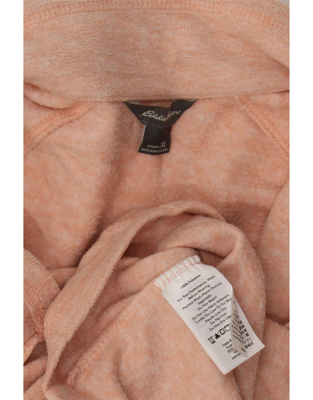 EDDIE BAUER Damski sweter polarowy z zamkiem błyskawicznym UK 18 XL, pomarańczowy, nakrapiany