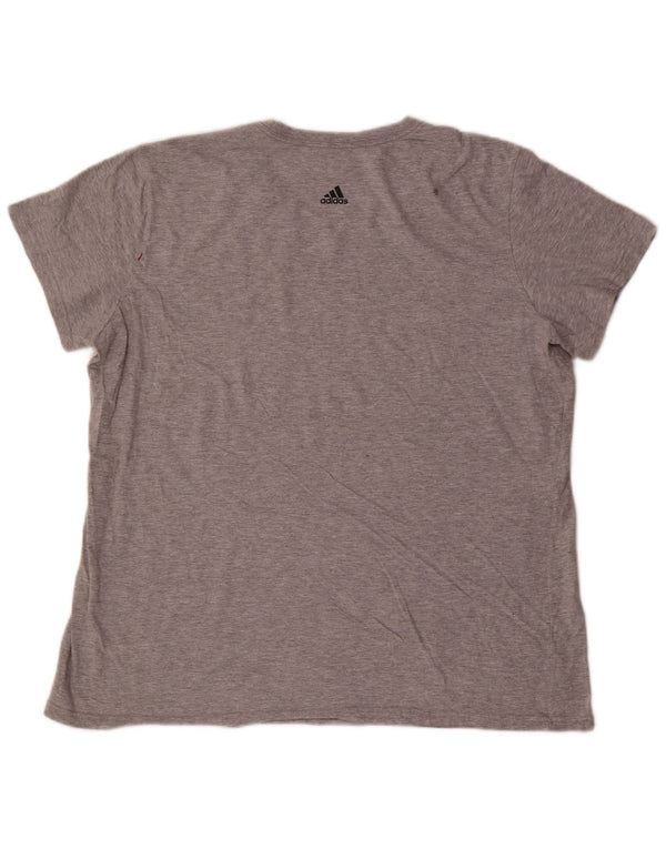 Męska koszulka graficzna Adidas Top 2XL w kolorze szarym