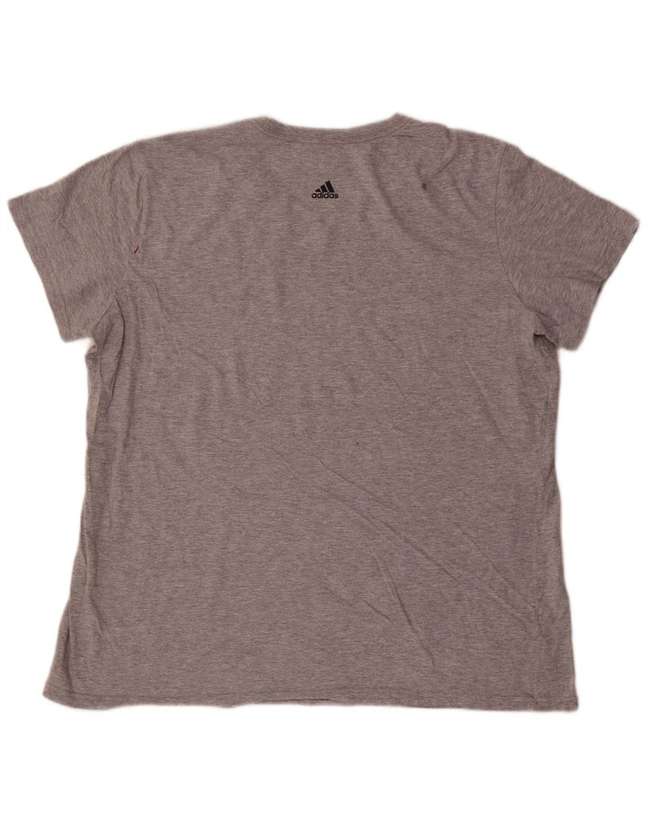 Męska koszulka graficzna Adidas Top 2XL w kolorze szarym