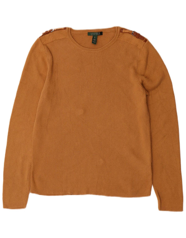 Sweter damski Ralph Lauren z dekoltem w łódkę, UK 18 XL, beżowy, bawełniany