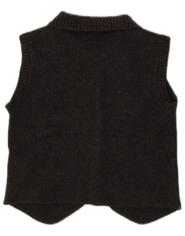 Damski sweter rozpinany bez rękawów Zara UK 10, mały, brązowy poliester