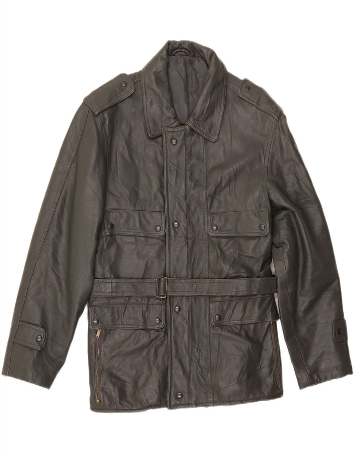 Vintage męska skórzana kurtka wojskowa UK 38 średnio szara