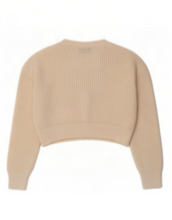 Miejski sweter damski typu Crop Cardigan UK 10, mały, w kolorze złamanej bieli