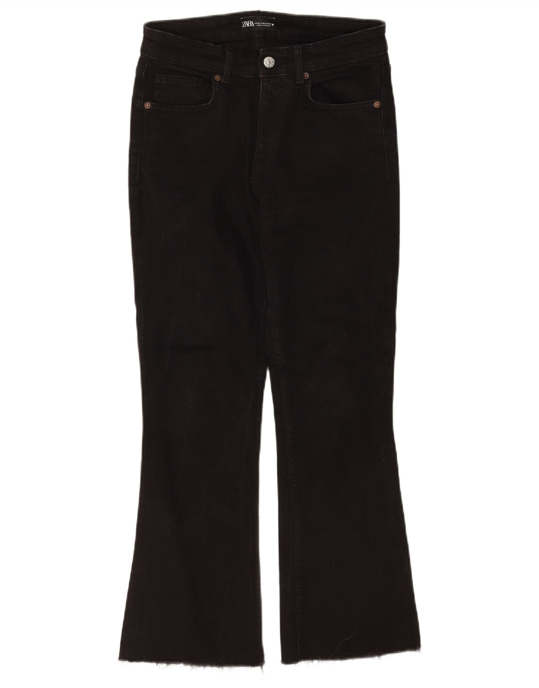 Damskie jeansy rozkloszowane Zara EU 38 Small W28 L26 Czarna bawełna