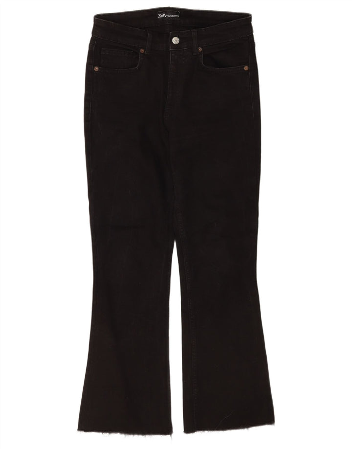 Damskie jeansy rozkloszowane Zara EU 38 Small W28 L26 Czarna bawełna