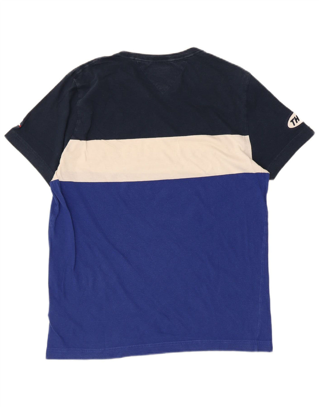 TOMMY HILFIGER Mens Graphic T-Shirt Top Medium Multicoloured Colourblock