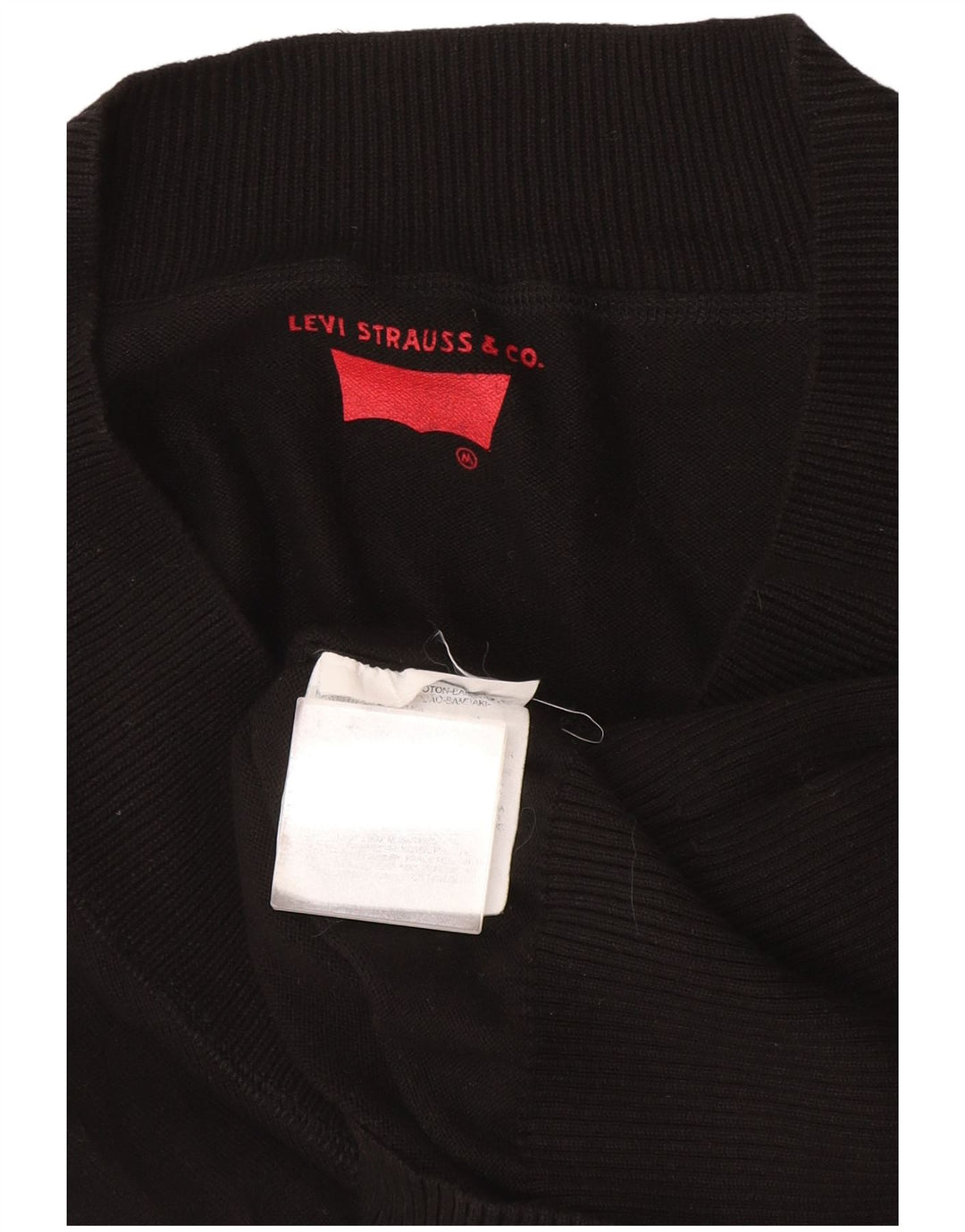 Sweter damski Levi's z dekoltem w kształcie litery V, UK 12, średni czarny, bawełniany