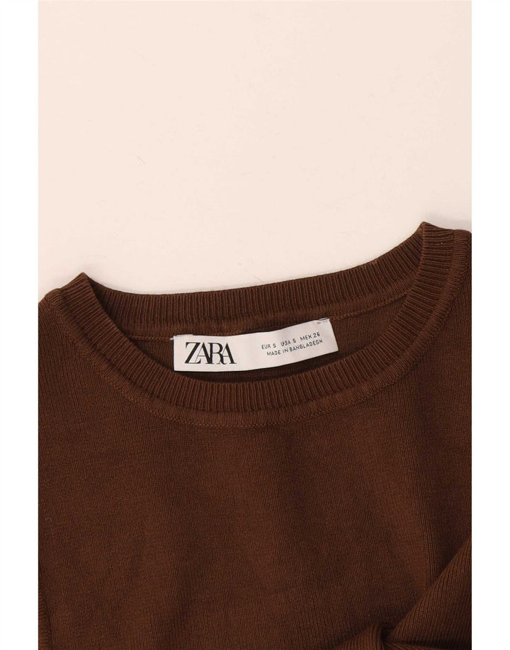 Damski krótki top Zara UK 8 Small Brown