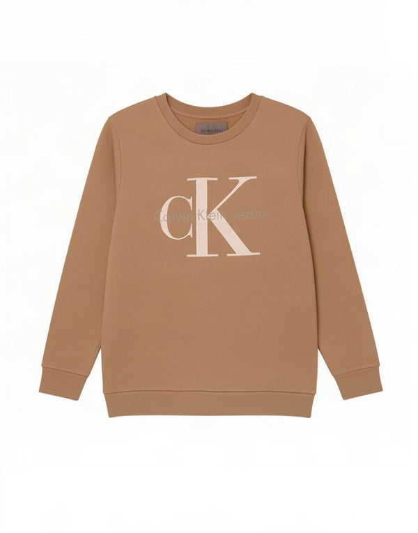 Damska bluza z grafiką Calvin Klein Jeans, UK 10, mała, beżowa