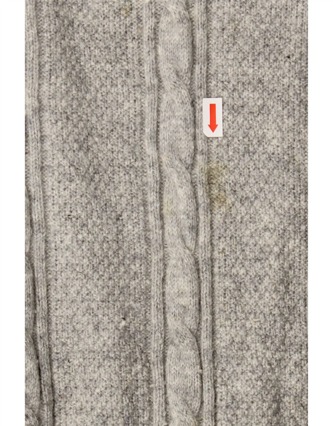 Crew Clothing Męski sweter z zamkiem błyskawicznym, duży, szary, z owczej wełny