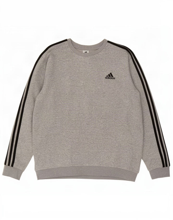 Bluza męska Adidas XL, szara, nakrapiana bawełna