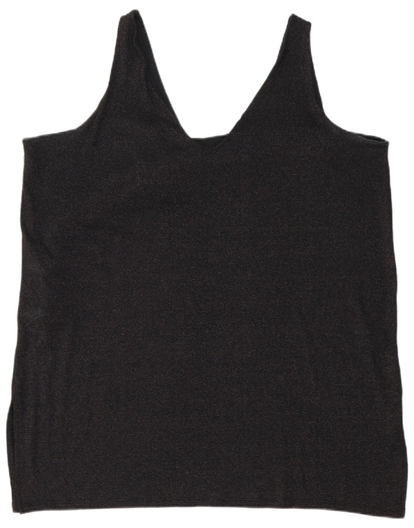 Marks & Spencer Damska sukienka-tunika bez rękawów UK 24 4XL Czarny poliester