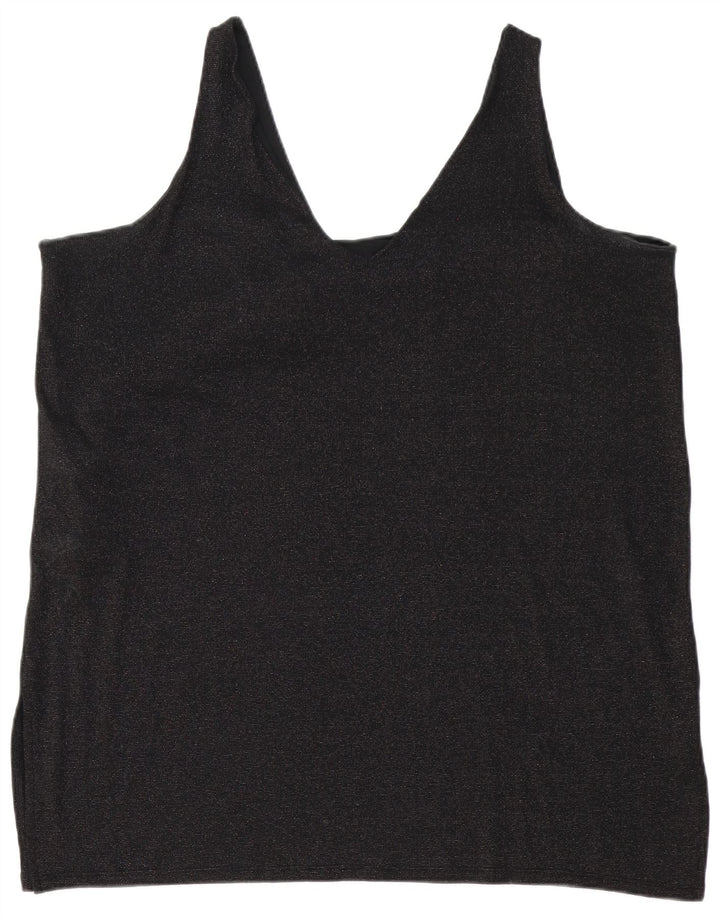 Marks & Spencer Damska sukienka-tunika bez rękawów UK 24 4XL Czarny poliester