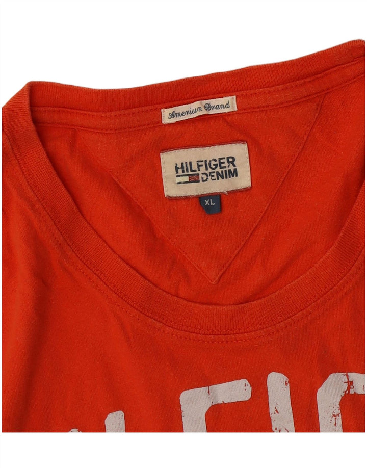 Męska koszulka z grafiką Tommy Hilfiger Top XL Pomarańczowa
