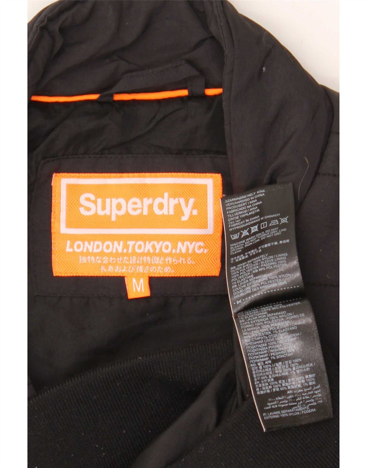 Męska ocieplana kurtka Superdry UK 38 Średni czarny nylon