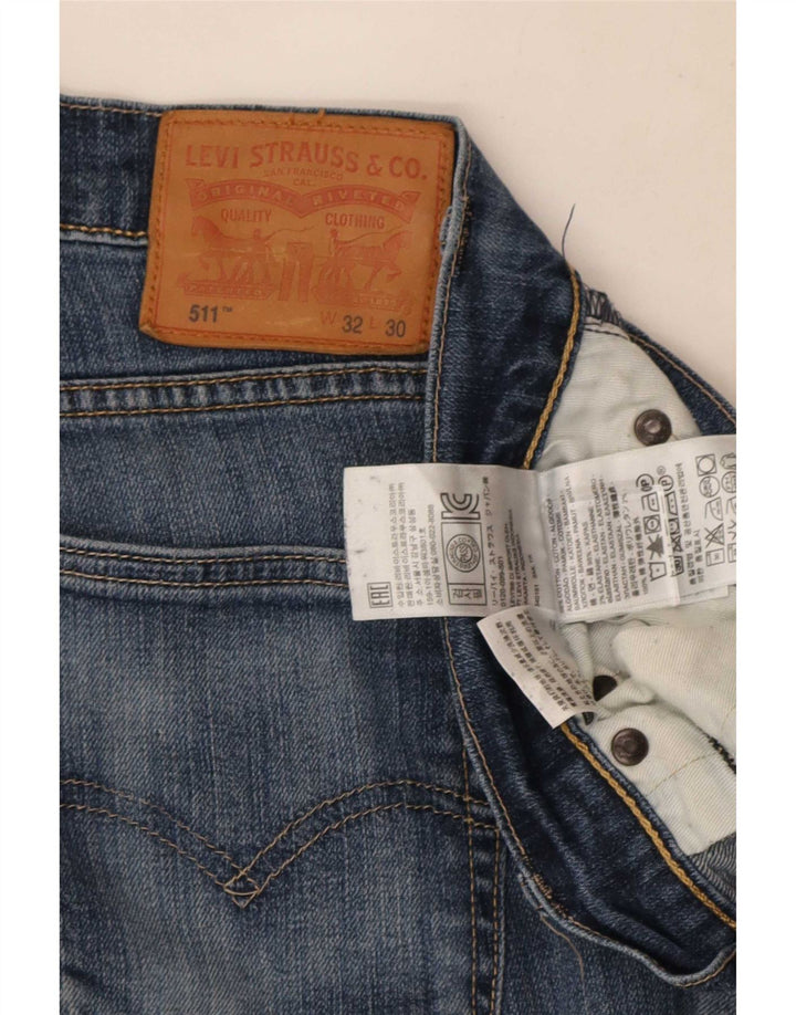 Męskie jeansy Levi's 511 w trudnej sytuacji W32 L30 Niebieska bawełna