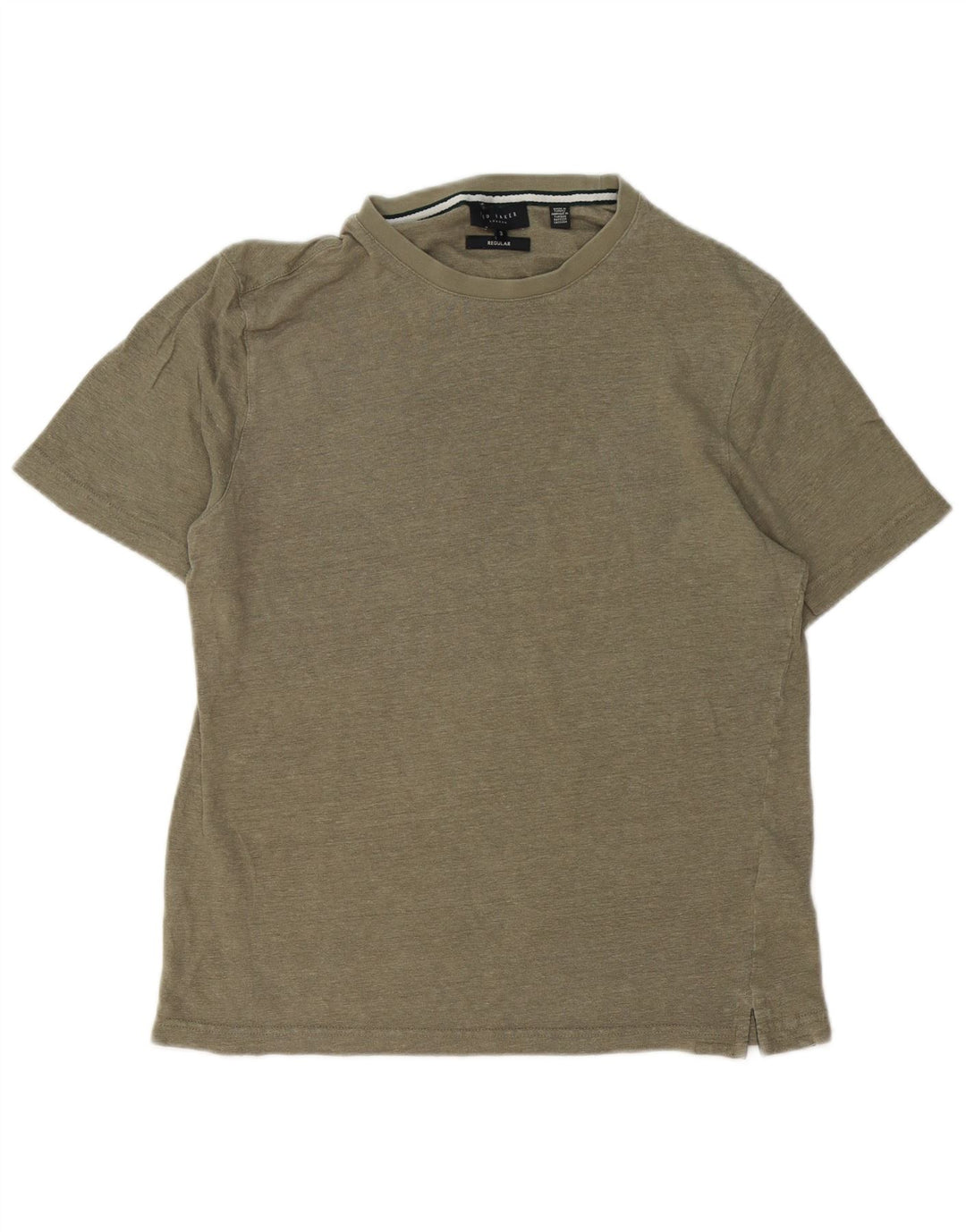Męska koszulka Ted Baker o regularnym kroju, rozmiar 3, średnia, lniana khaki
