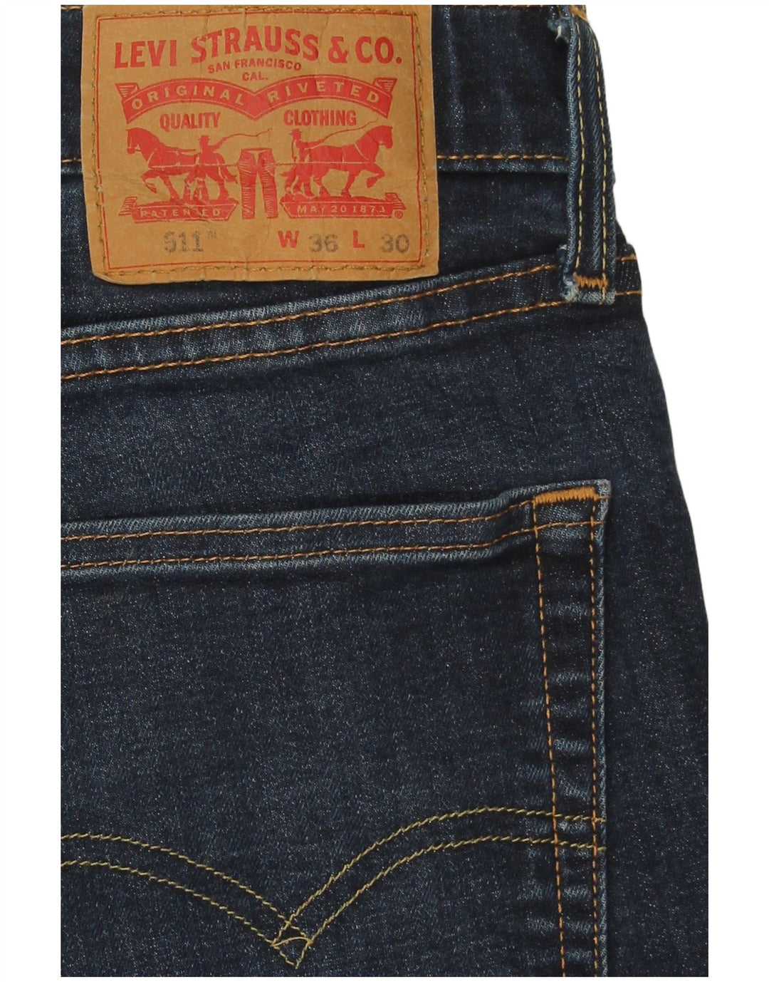 Męskie jeansy Levi's 511 Slim W36 L30 Granatowa bawełna