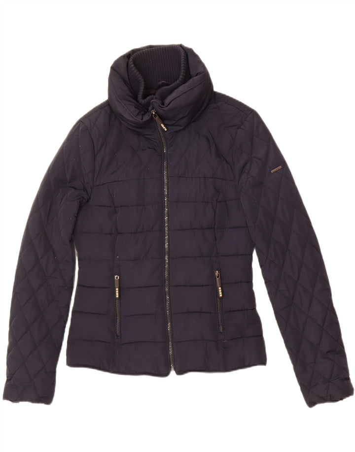Damska ocieplana kurtka Superdry UK 10, mała, granatowa, poliester