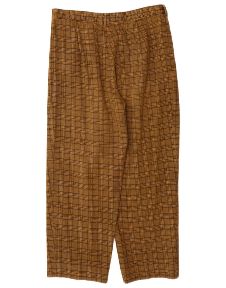 Męskie spodnie garniturowe w stylu vintage W30 L27 w brązową kratkę