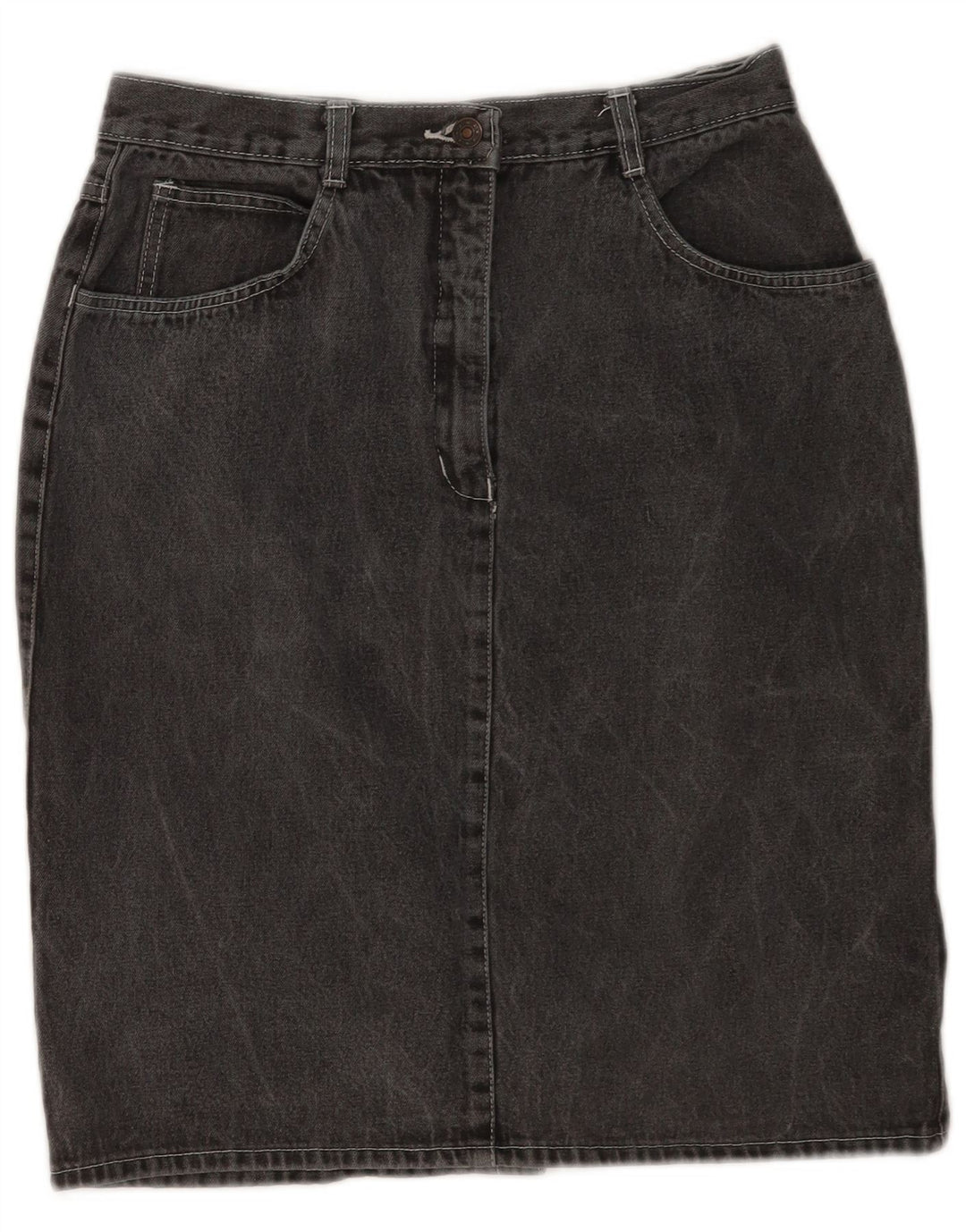 Damska spódnica dżinsowa w stylu vintage IT 42 Medium W28 Szara bawełna