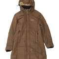 Damski ocieplany płaszcz z kapturem Jack Wolfskin UK 16, duży, brązowy poliester