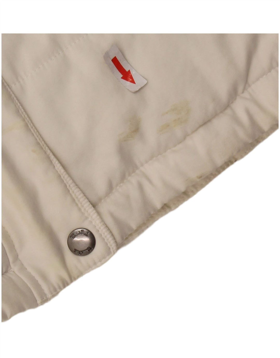 Damska wyściełana kamizelka WEIRD FISH UK 14, duża, biała, poliester