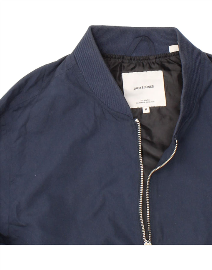 JACK & JONES Mens Bomber Jacket UK 38 Medium Navy Blue Vintage Jack & Jones and Second-Hand Jack & Jones from Messina Hembry 