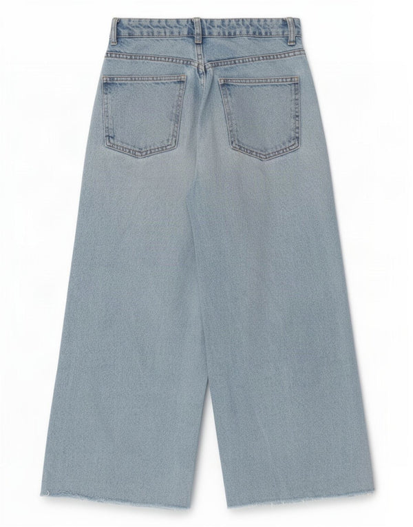 Zara Damskie jeansy z szeroką nogawką i wysokim stanem EU 32 2XS W22 L22 Niebieskie bawełniane