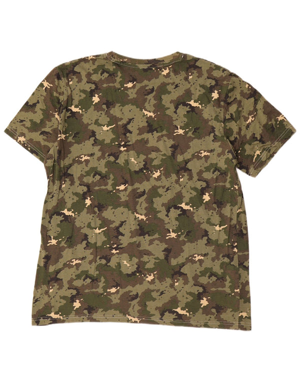 T-shirt męski Decathlon XL, kamuflaż khaki