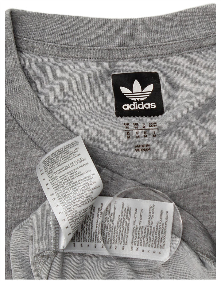 Adidas Męska Koszulka Top Średnia Szara Bawełna