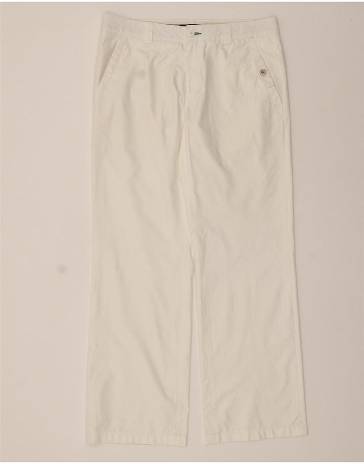 TOMMY HILFIGER Womens Straight Casual Trousers W32 L30 White Polyester Vintage Tommy Hilfiger and Second-Hand Tommy Hilfiger from Messina Hembry 