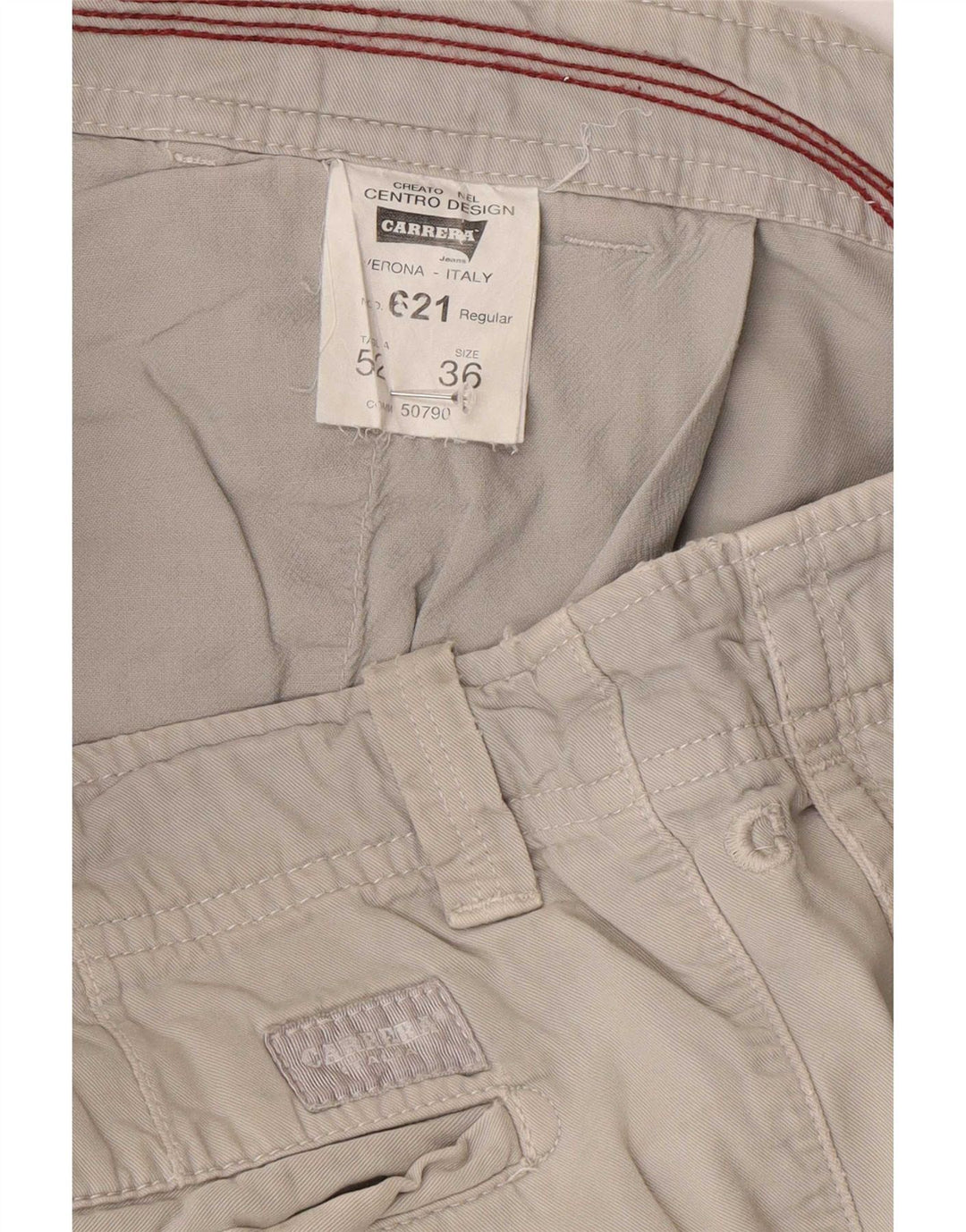 Carrera Męskie spodenki chino duże W36 szara bawełna