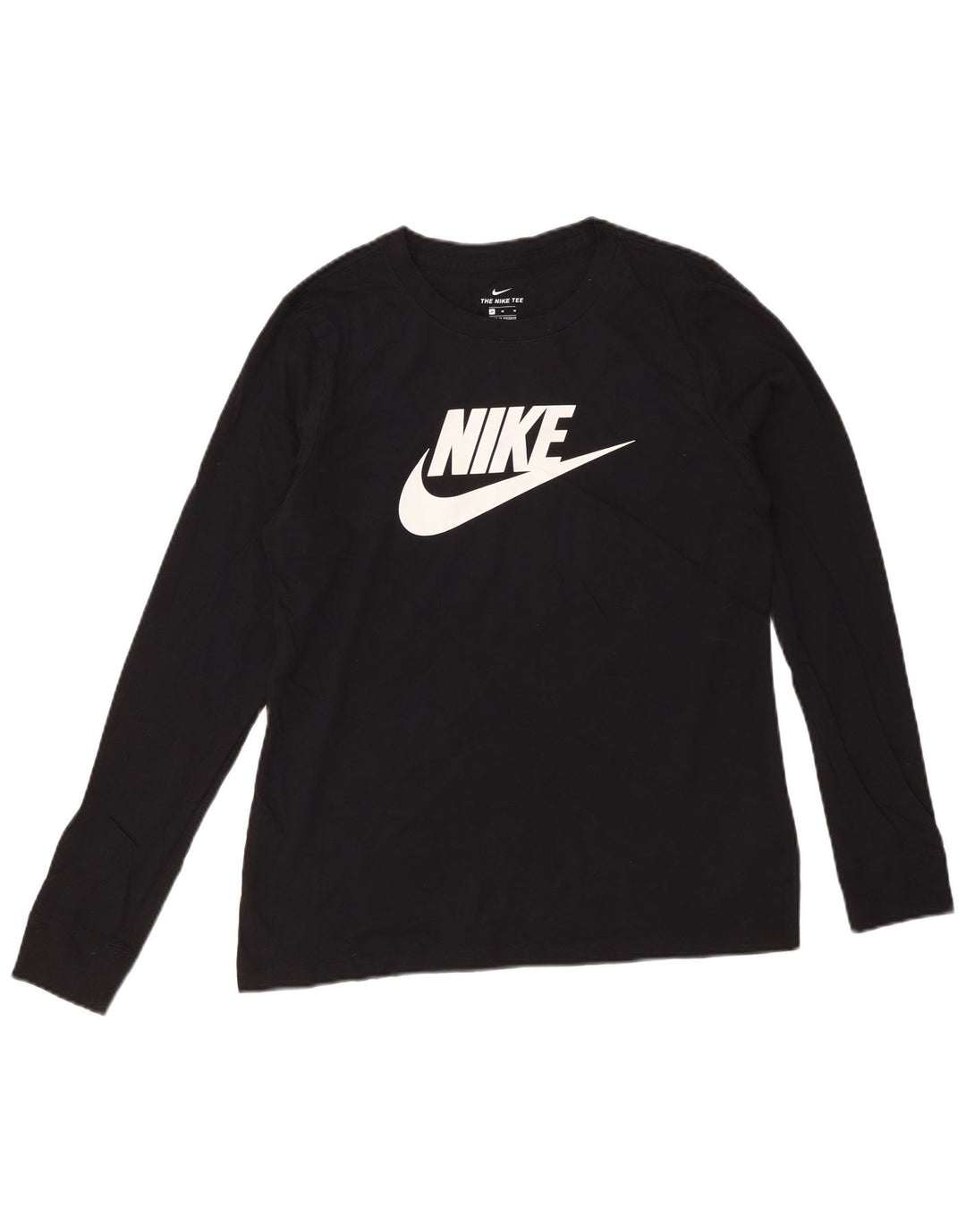 Damski top z grafiką NIKE z długim rękawem, UK 14, średni czarny, bawełniany