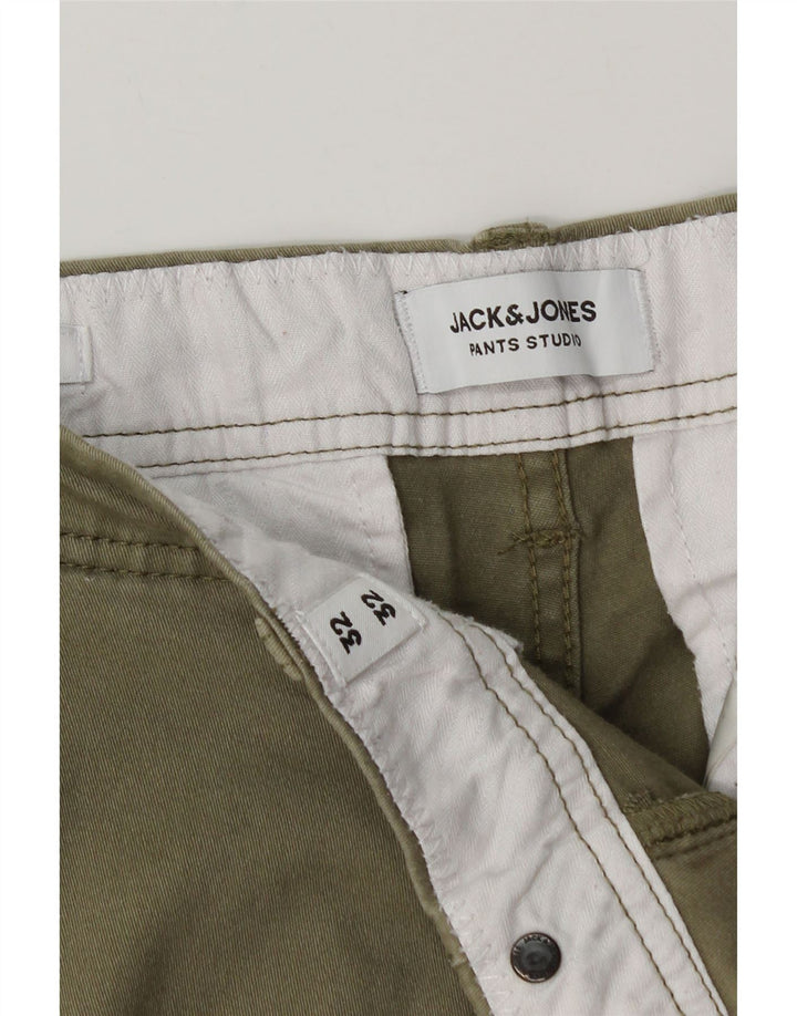 Męskie spodnie cargo Jack & Jones W32 L30, bawełna khaki