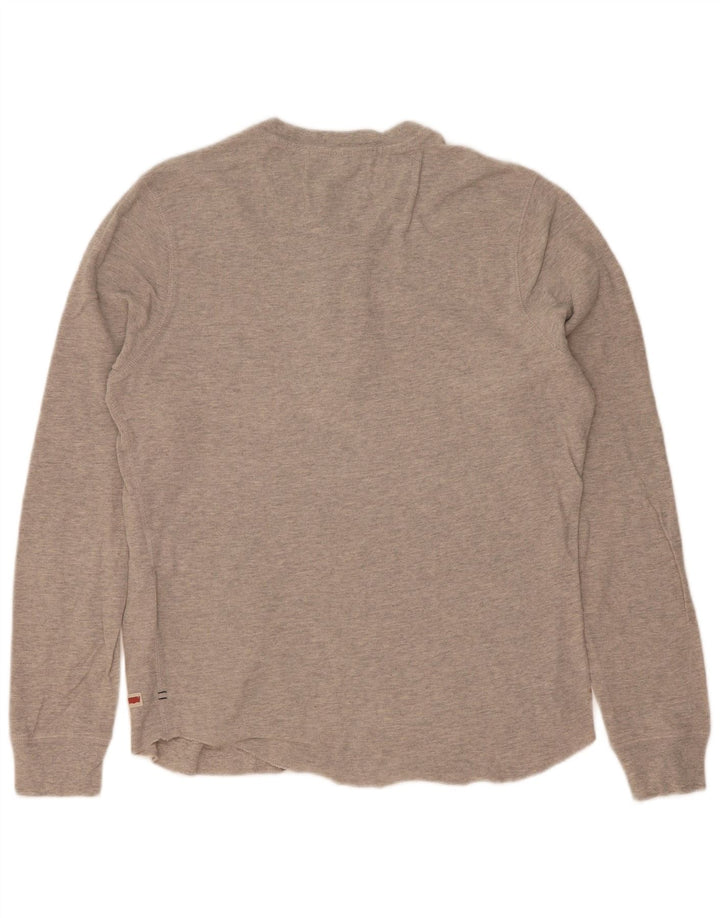 Levi's Męska Koszulka Slim Fit z Długim Rękawem, Rozmiar Mały, Szara, Bawełna