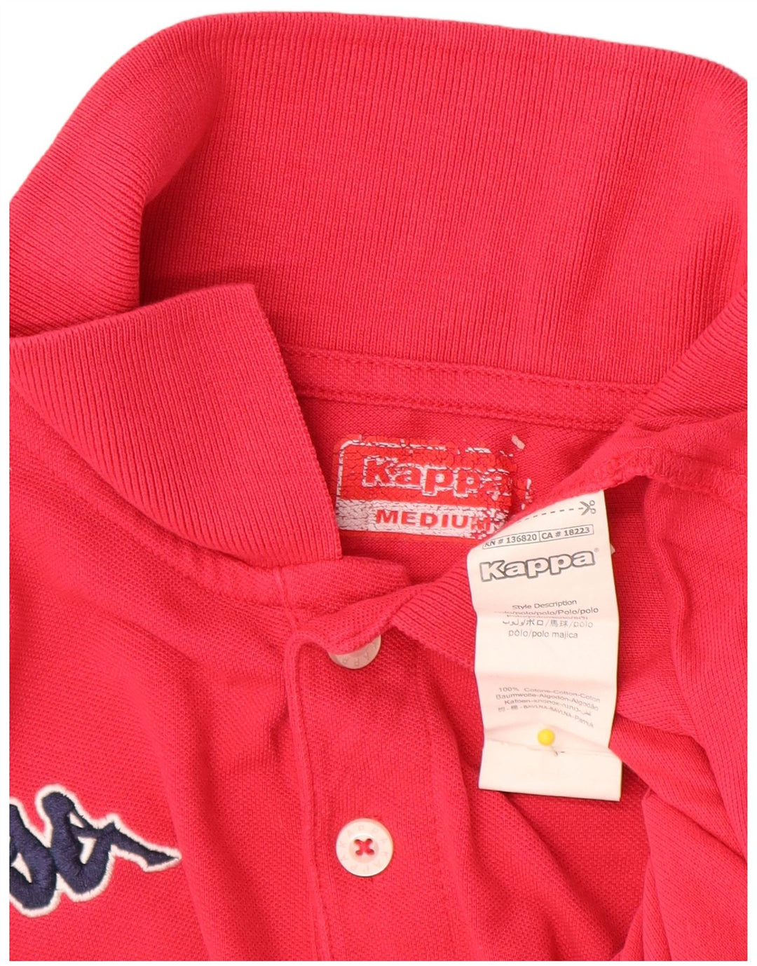 Męska koszulka polo Kappa, średnia, różowa, bawełniana