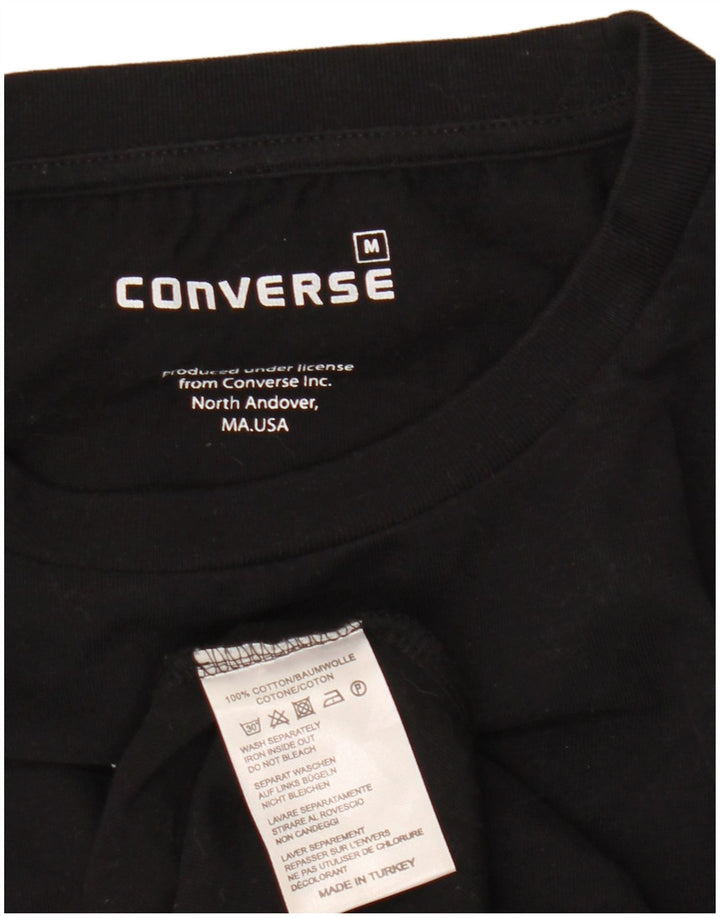 Converse Męski graficzny top z długim rękawem, średnio czarny, bawełniany