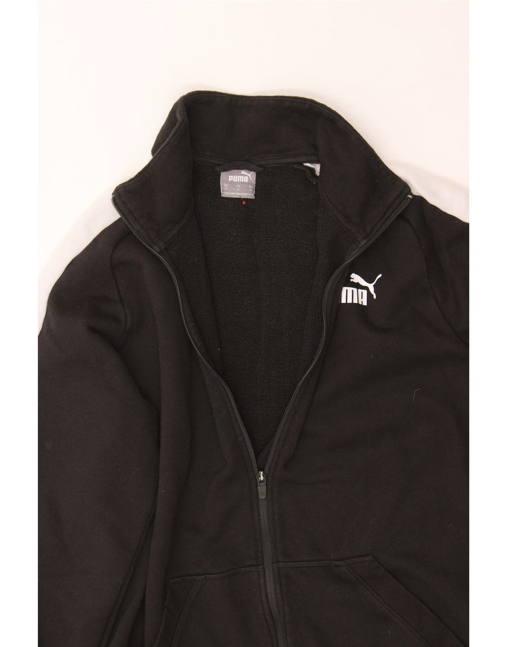 PUMA Mens Tracksuit Top Jacket Medium Black Colourblock Cotton Vintage Puma and Second-Hand Puma from Messina Hembry 
