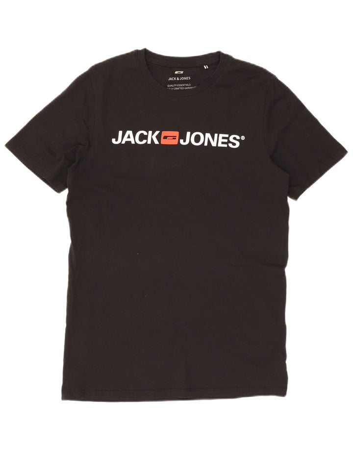 Męski T-shirt z grafiką Jack & Jones, duży, czarny
